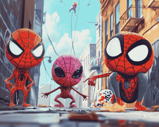 Cute Spidey and Superhero Friends Diamond Painting