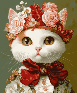 Cute Victorian Kitty Diamond Painting