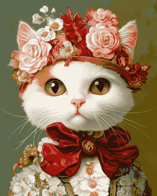 Cute Victorian Kitty Diamond Painting