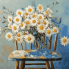 Daisies on Vintage Chair Diamond Painting