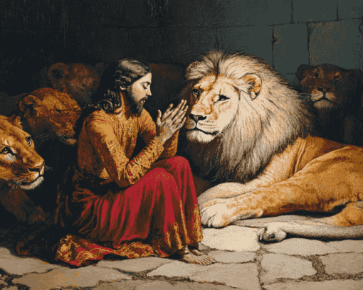 Daniel in the Lions Vintage Diamond Painting