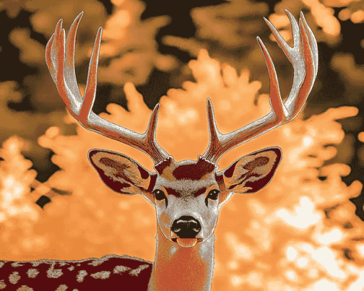 Deer Antlers Nature Diamond Painting