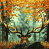 Deer Antlers Nature Diamond Painting