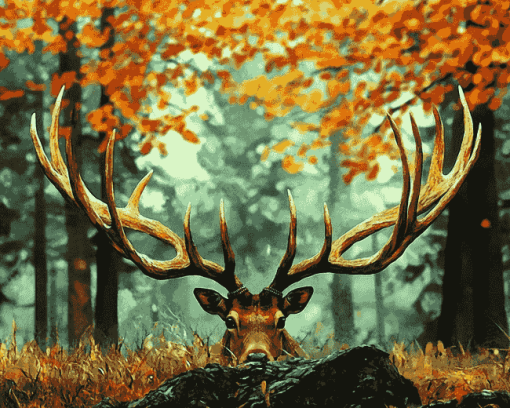 Deer Antlers Nature Diamond Painting