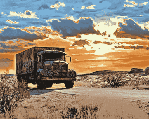 Desert Old Truck Diamond Painting