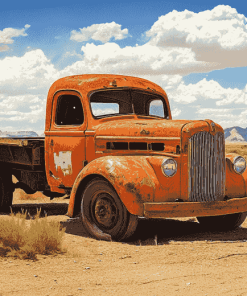 Desert Old Truck Scene Diamond Painting