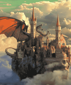 Dragon and Castle Fantasy Diamond Painting