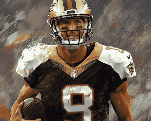 Drew Brees Football Icon Diamond Painting