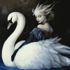 Elegant Woman and Swans Diamond Painting