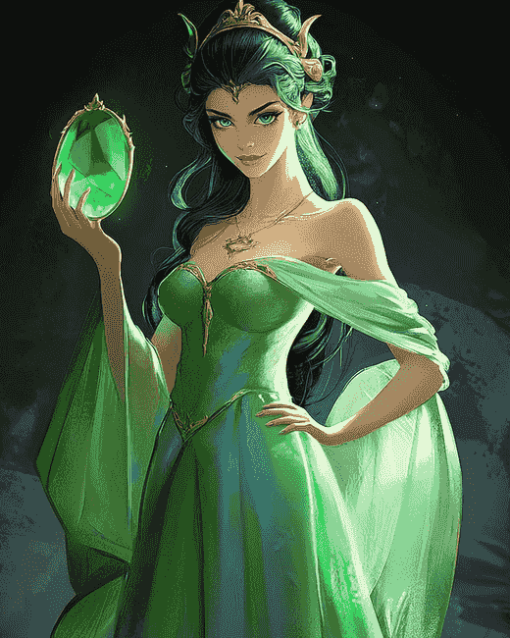 Emerald Princess Animation Diamond Painting