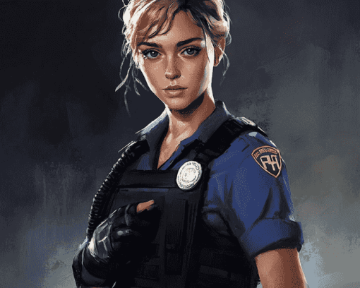 FBI Girl Cartoon Diamond Painting