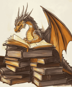 Fantasy Dragon Book Diamond Painting