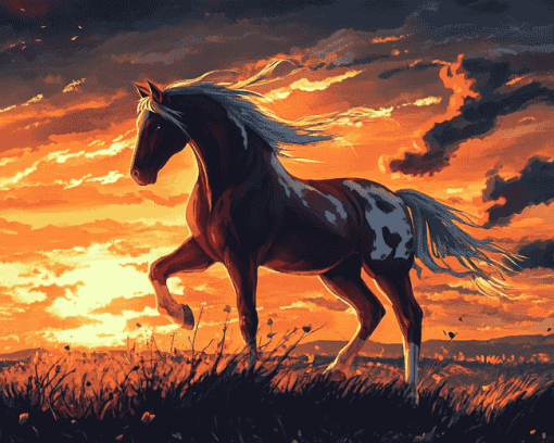 Fantasy Horse Sunset Diamond Painting