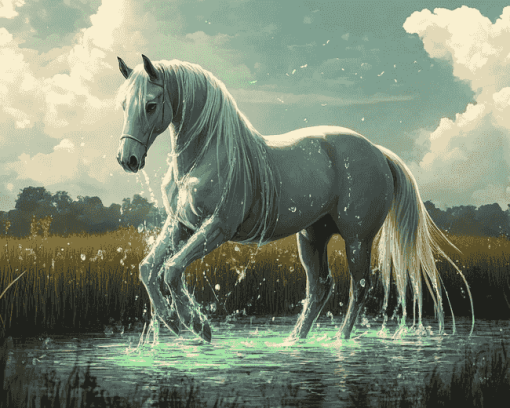 Fantasy Horse in Water Diamond Painting