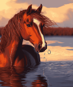 Fantasy Horse in Water Diamond Painting