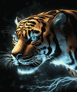 Fantasy Lightning Tiger Art Diamond Painting