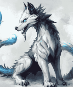 Fantasy Wolf Dragon Diamond Painting