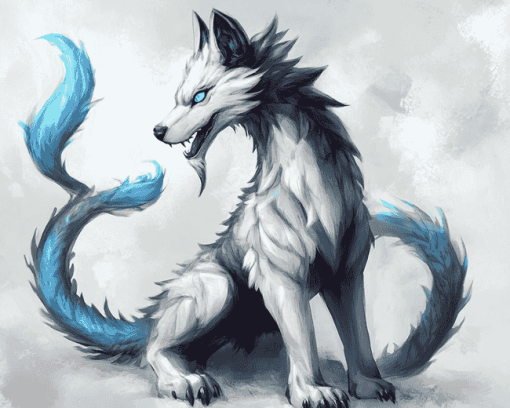 Fantasy Wolf Dragon Diamond Painting