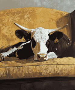 Farmhouse Cow Relaxation Diamond Painting