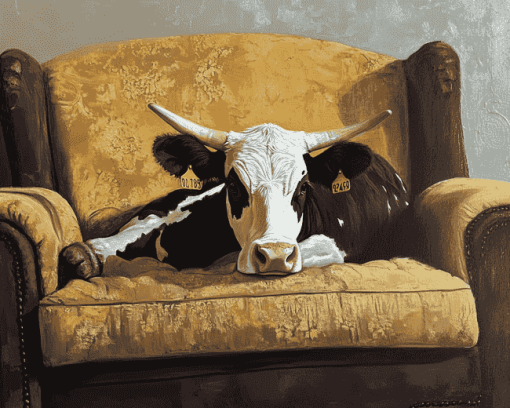 Farmhouse Cow Relaxation Diamond Painting