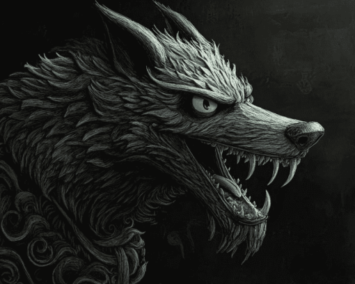 Fenrir Wolf Fantasy Diamond Painting