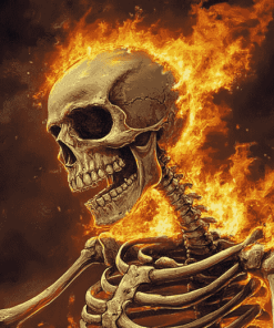 Fiery Skeleton Diamond Painting