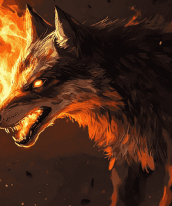 Fire Wolves Diamond Painting