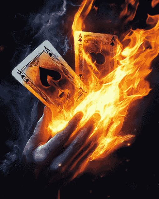 Flaming Card Art Diamond Painting