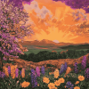 Floral Fields Landscape Diamond Painting