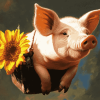 Flying Pig Animation Diamond Painting