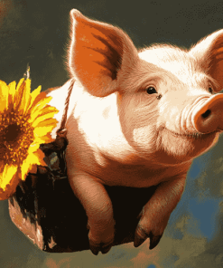 Flying Pig Animation Diamond Painting