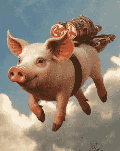 Flying Pig Cartoon Diamond Painting