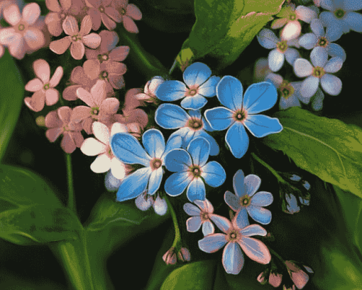 Forget Me Not Blossoms Diamond Painting