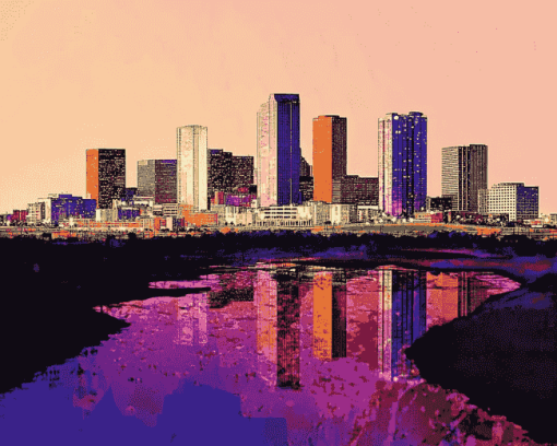 Fort Worth Skyline Art Diamond Painting