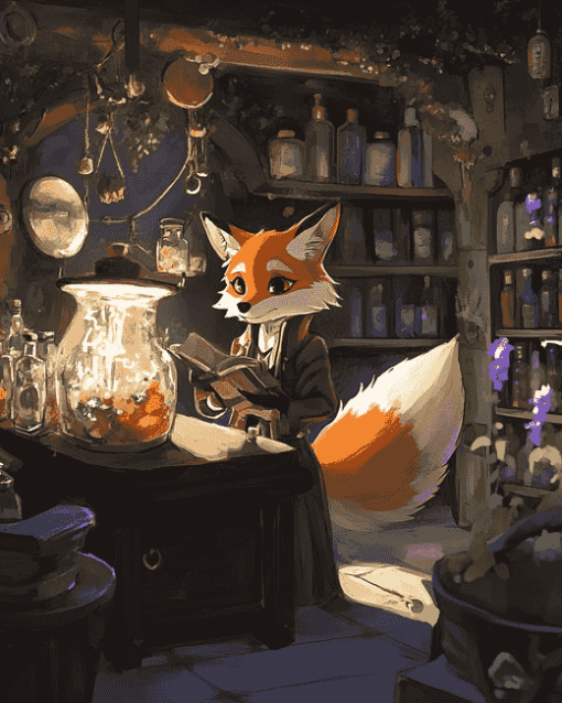 Fox Witch Animated Art Diamond Painting