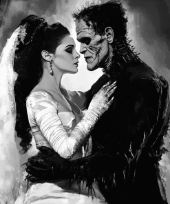 Frankenstein and Bride Movie Diamond Painting