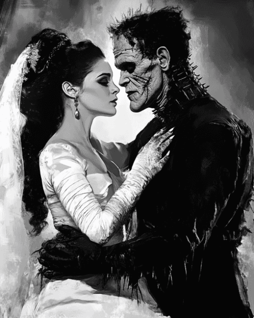 Frankenstein and Bride Movie Diamond Painting