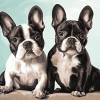 French Terrier Puppies Diamond Painting