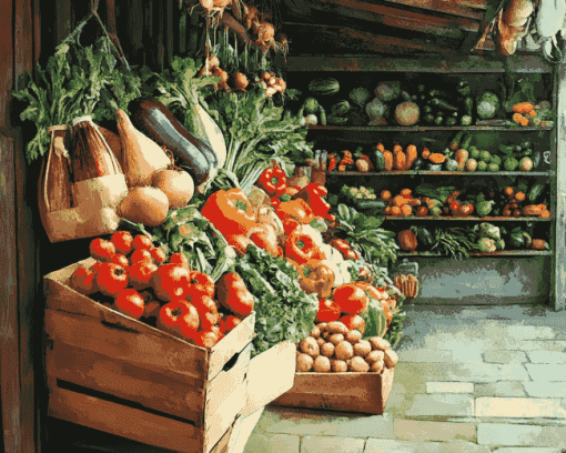 Fresh Vegetables Grocery Diamond Painting