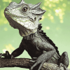 Frilled Dragon Reptile Diamond Painting