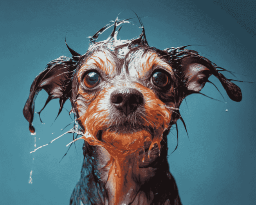 Funny Wet Puppy Diamond Painting