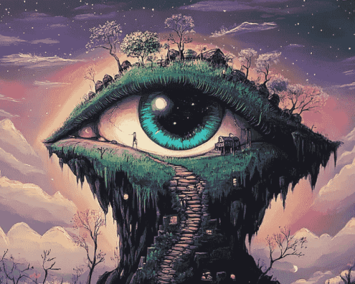 Gaia Eyes and Planet Art Diamond Painting