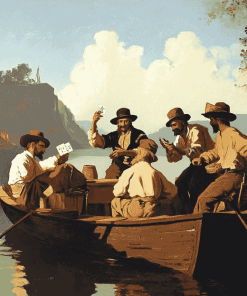 George Caleb Bingham Vintage Raftsmen Diamond Painting