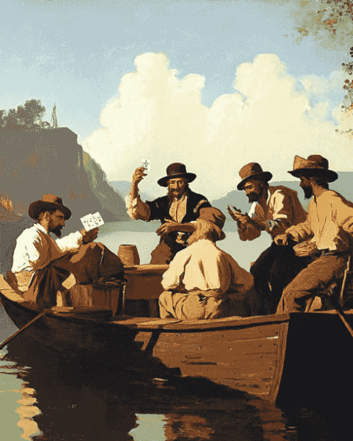 George Caleb Bingham Vintage Raftsmen Diamond Painting