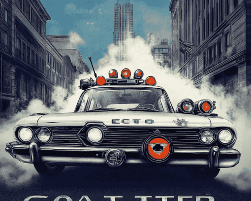 Ghostbusters Ecto 1 Classic Car Diamond Painting