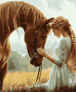 Girl and Horse Nature Scene Diamond Painting