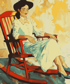 Girl on Rocking Chair Diamond Painting