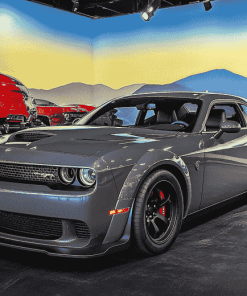 Gleaming Grey Dodge Hellcat Diamond Painting