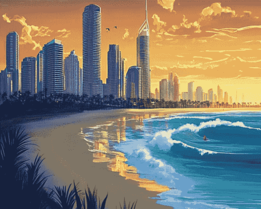 Gold Coast Cityscape Diamond Painting