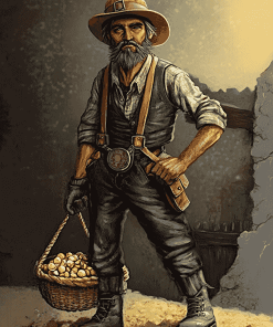 Gold Miner Cartoon Diamond Painting